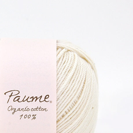 ハマナカ ポーム ベビーカラー《クロッシェ》 中細 毛糸 No.601 オーガニックコットン100% 25g玉巻(約110m)