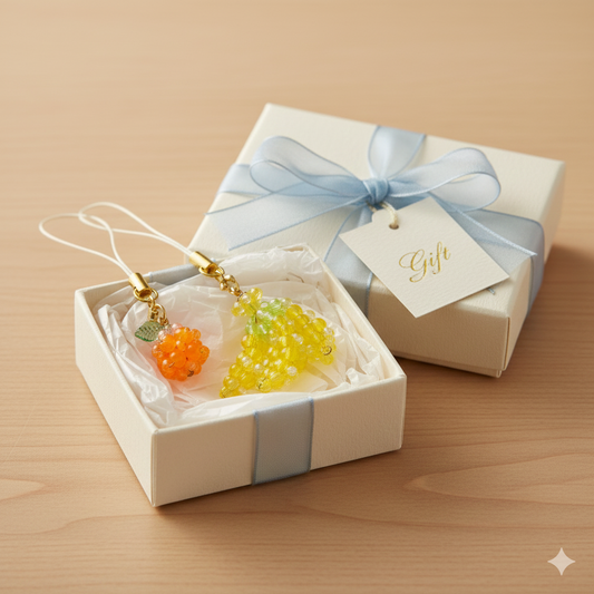 フルーツのストラップのキット (バナナとオレンジ) 2個入り B-2112