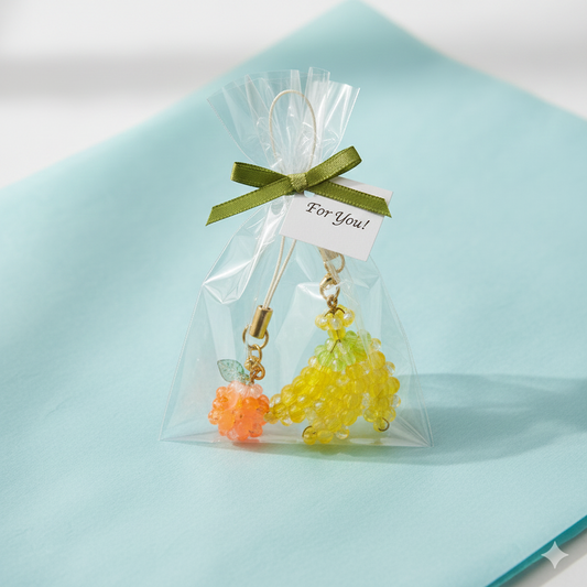 フルーツのストラップのキット (バナナとオレンジ) 2個入り B-2112