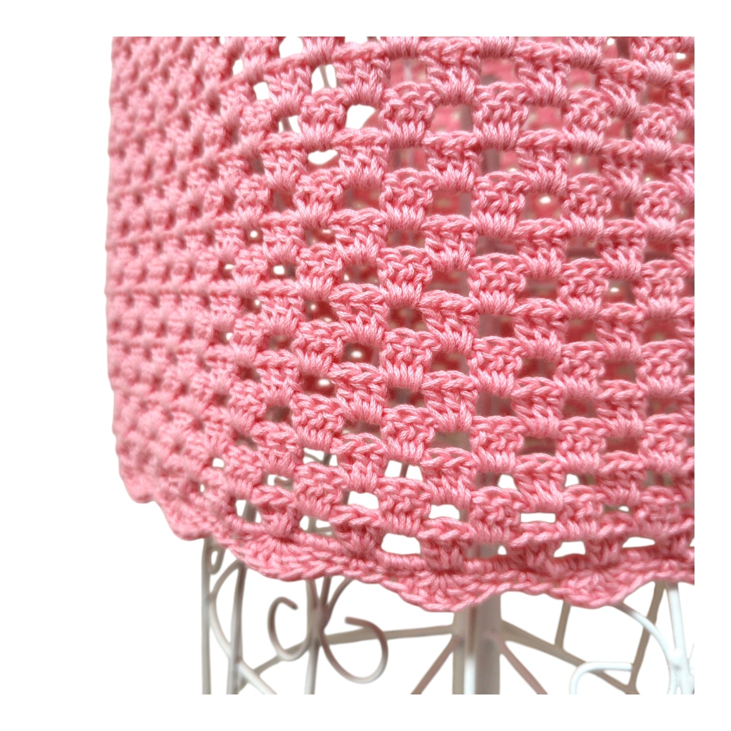 ハンドメイド クロッシェベスト(ピンクのグラニースクエア) レディース S〜M