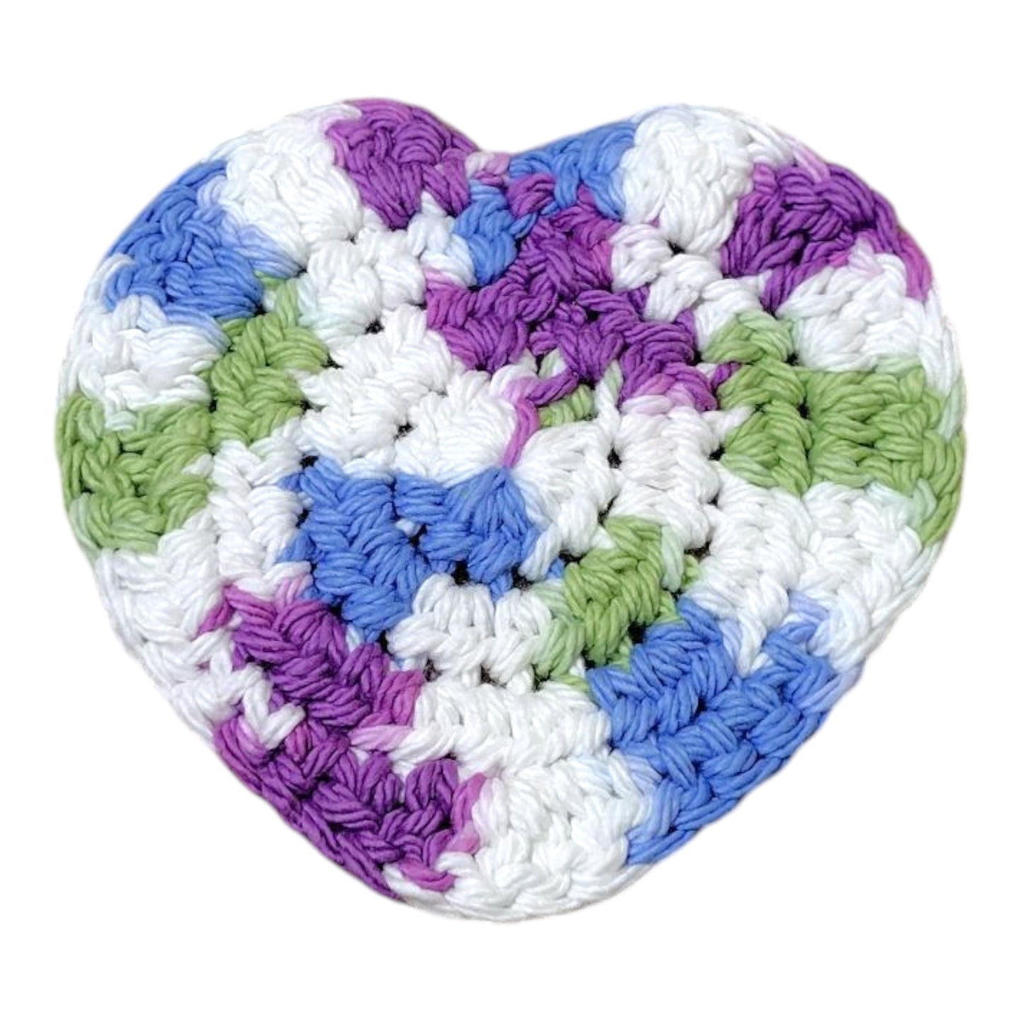 ハンドメイド・ハート型コースター 4枚セット — 綿100%・洗濯可・約10cm