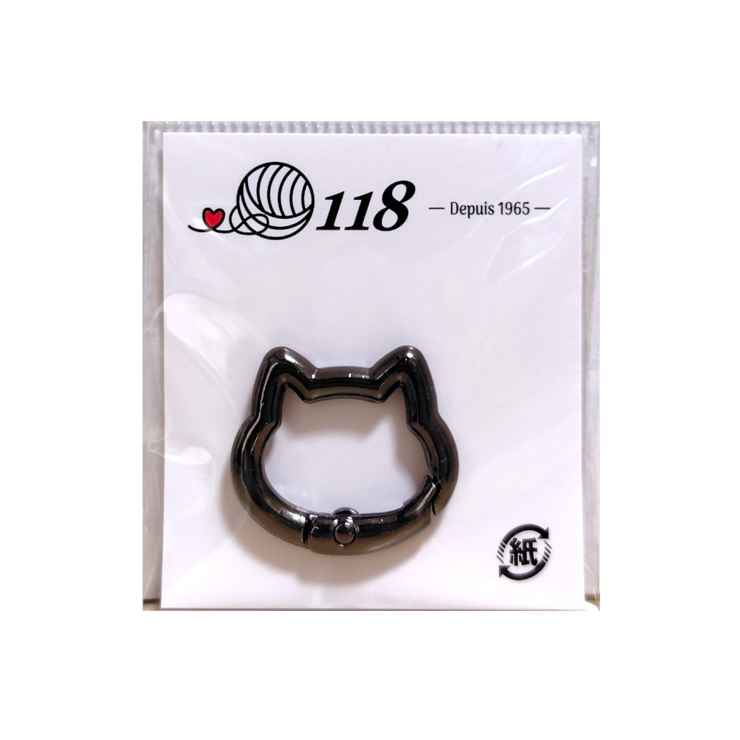 ねこ型カラビナ ゴールド/シルバー/ブラック 約25mm