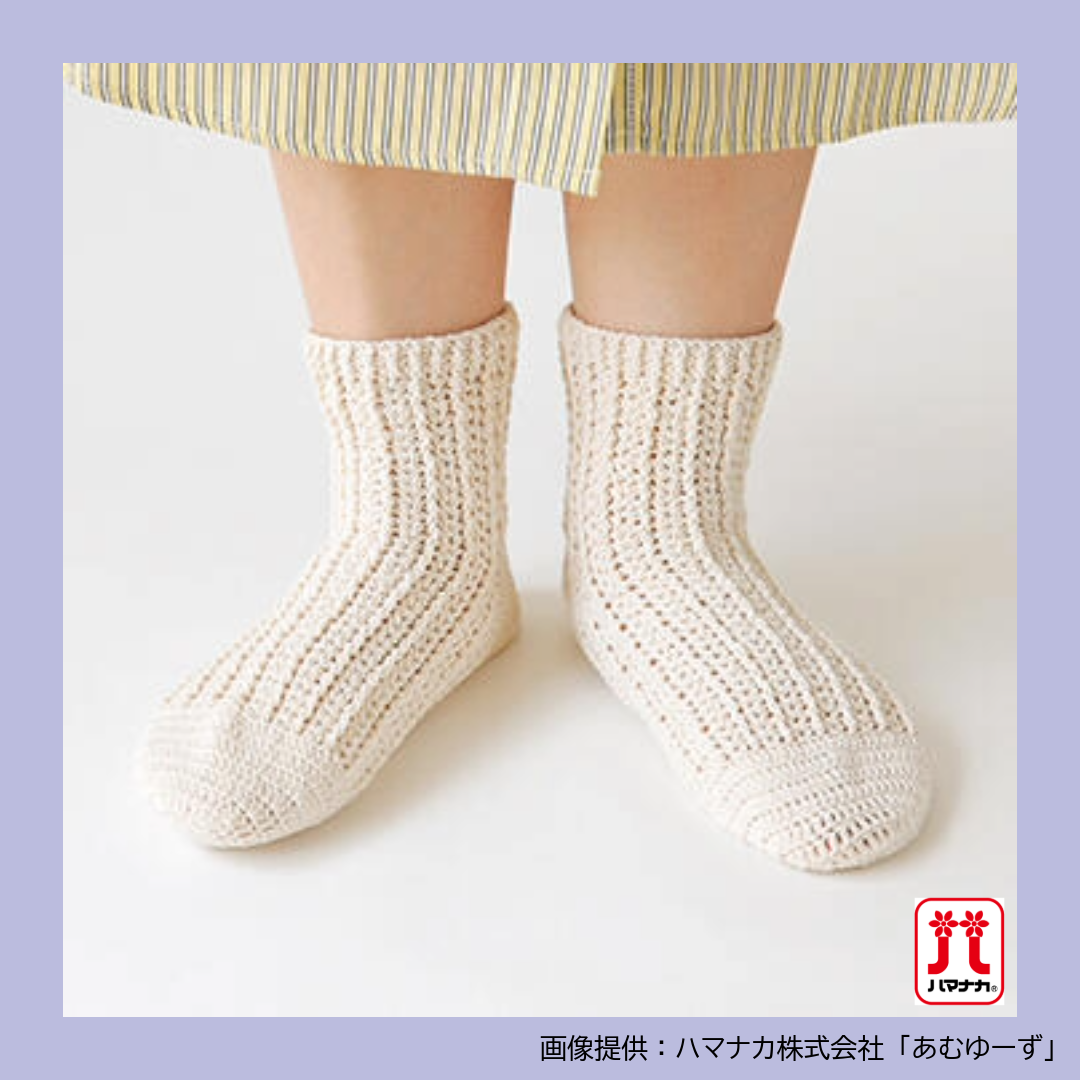 引き上げ模様のくつ下