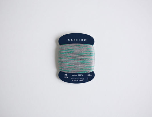 DARUMA ダルマ 刺し子糸〈細〉 2色カスリ カード巻き DRM2400-301 雨音