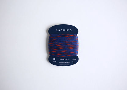 DARUMA (Daruma) Sashiko Thread (Fine) 2-Color Kasuri, Card-Wrapped, DRM2400-302, Senkou Hanabi (Sparkler)