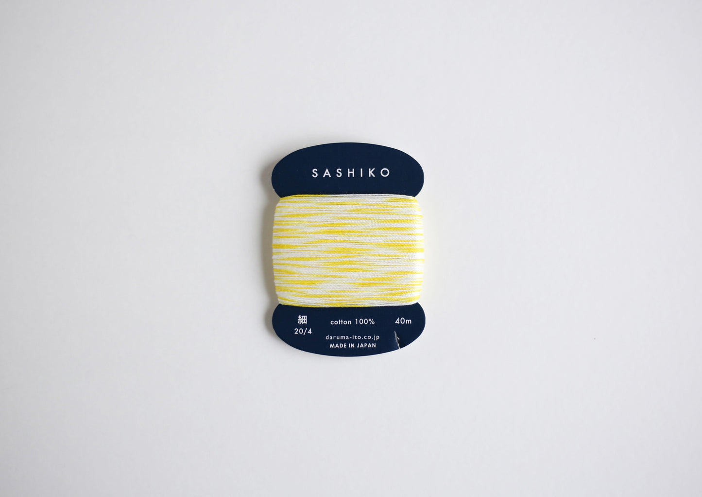 DARUMA ダルマ 刺し子糸〈細〉 2色カスリ カード巻き DRM2400-303 レモンスカッシュ