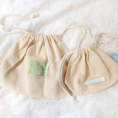 ハンドメイド用 コットンポーチ巾着 生成り S/Mサイズ ES320/ES321