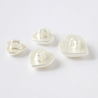 ハート型パールボタン 5個入 10mm～15mm 4サイズ LW4770