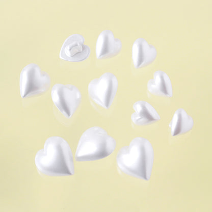 ハート型パールボタン 5個入 10mm～15mm 4サイズ LW4770