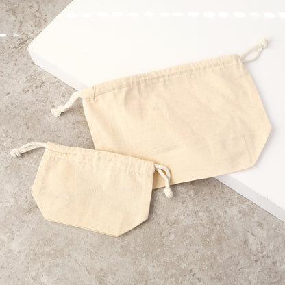 ハンドメイド用 コットンポーチ巾着 生成り S/Mサイズ ES320/ES321