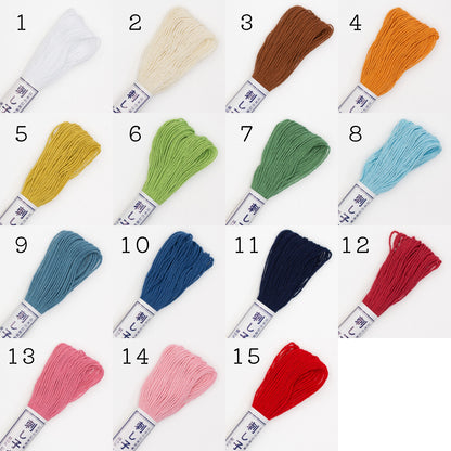 Olympus オリムパス  刺し子糸 【単色】20ｍ 全40色セット 綿100％ 日本製