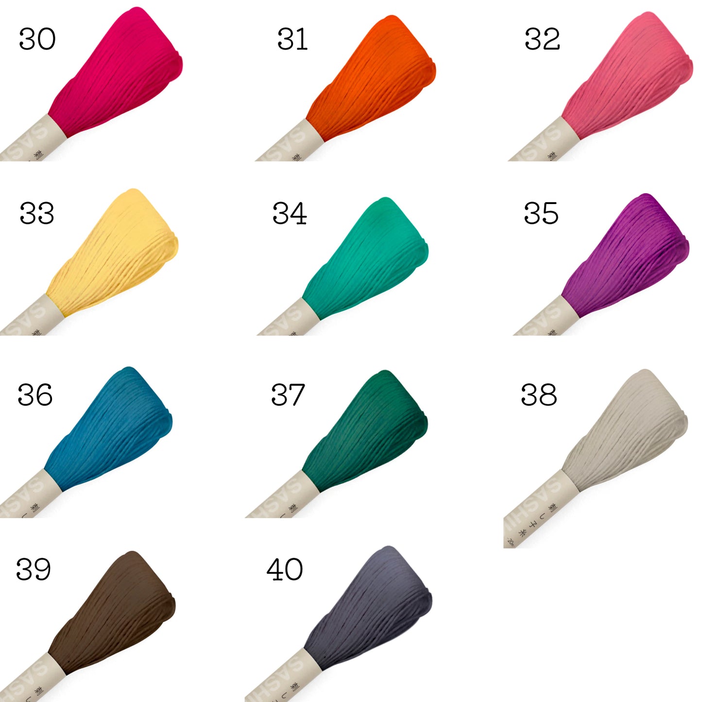 Olympus オリムパス  刺し子糸 【単色】20ｍ 全40色セット 綿100％ 日本製