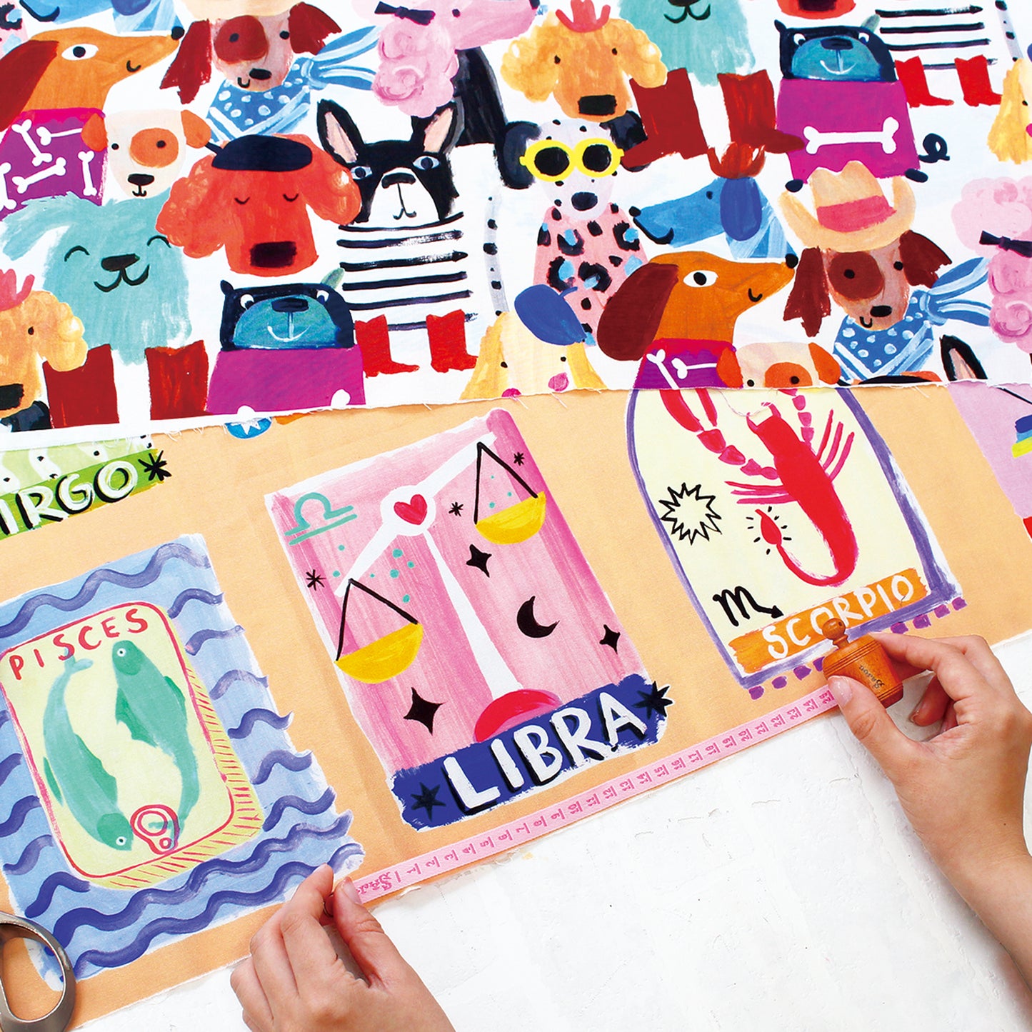 ハンドメイド素材 パネル生地 12星座 ZODIAC Maison de Fabric USAコットン 日本製 110×90cm