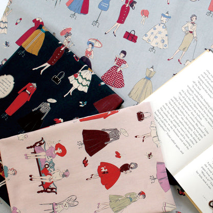 ハンドメイド素材 パネル生地 マドモアゼル レトロ koko seki Couturiere 日本製 108×60cm