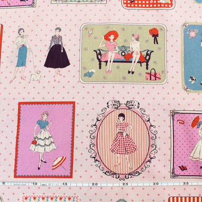 ハンドメイド素材 パネル生地 マドモアゼル レトロ koko seki Couturiere 日本製 108×60cm