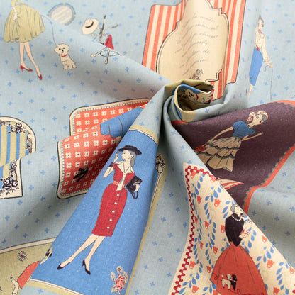 ハンドメイド素材 パネル生地 マドモアゼル レトロ koko seki Couturiere 日本製 108×60cm