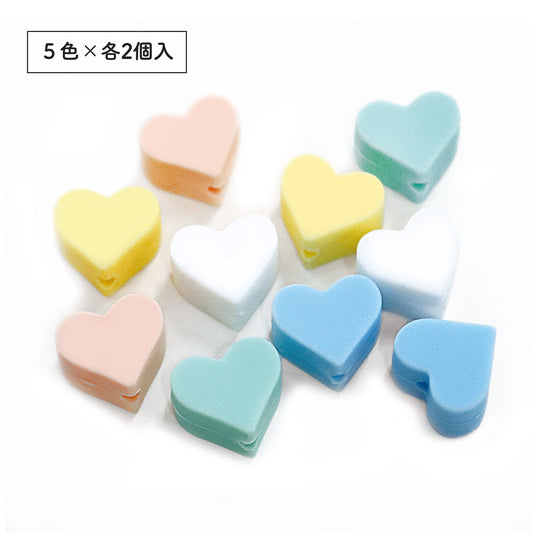ハート棒針キャップ パステルMIXセット 5色×各2個 (セット) CKT23149