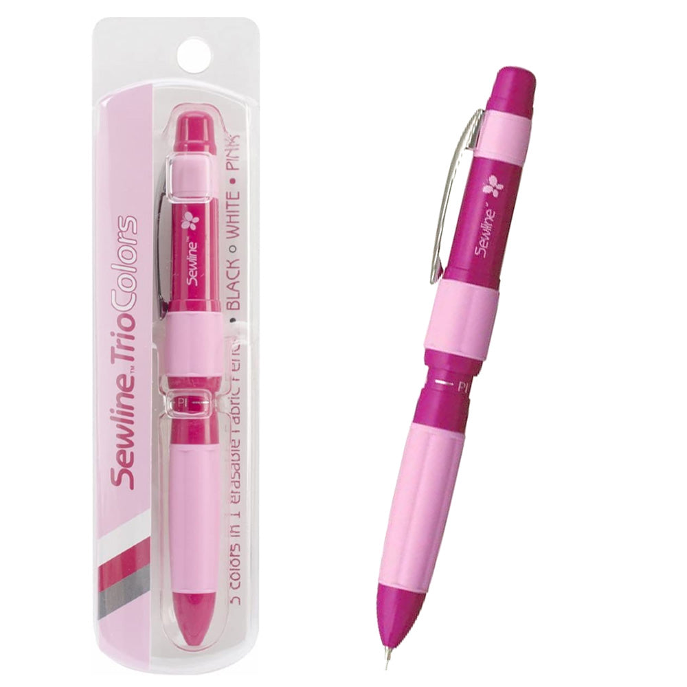 Sewline Trio Colors 3-Color Mechanical Pencil (Black, White, and Pink Leads) FAB50030