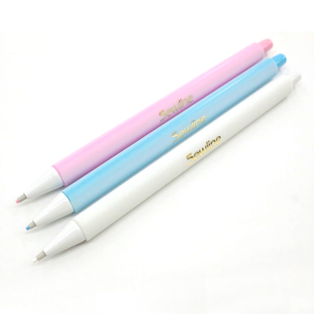 Sewline Fabric Chalk Pencils, 3-Color Set (White, Blue, Pink) FAB50075