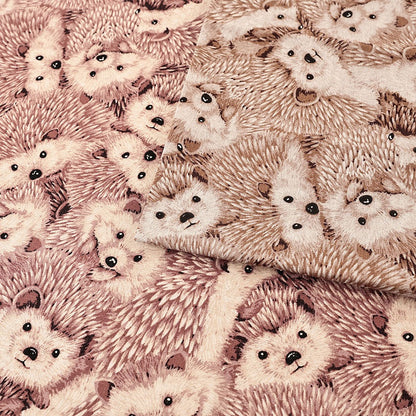 ハリネズミ柄 綿麻キャンバス生地｜30cm×110cm カットクロス