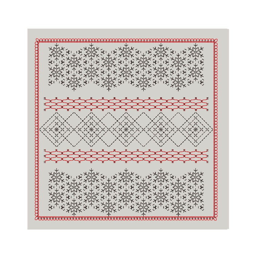 Olympus オリムパス 刺し子布パック 花ふきん La Bouquetiere Snowflake (Pale Gray) H-13115