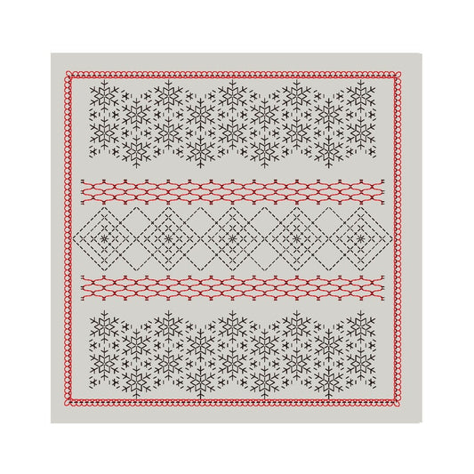 Olympus オリムパス 刺し子布パック 花ふきん La Bouquetiere Snowflake (Pale Gray) H-13115