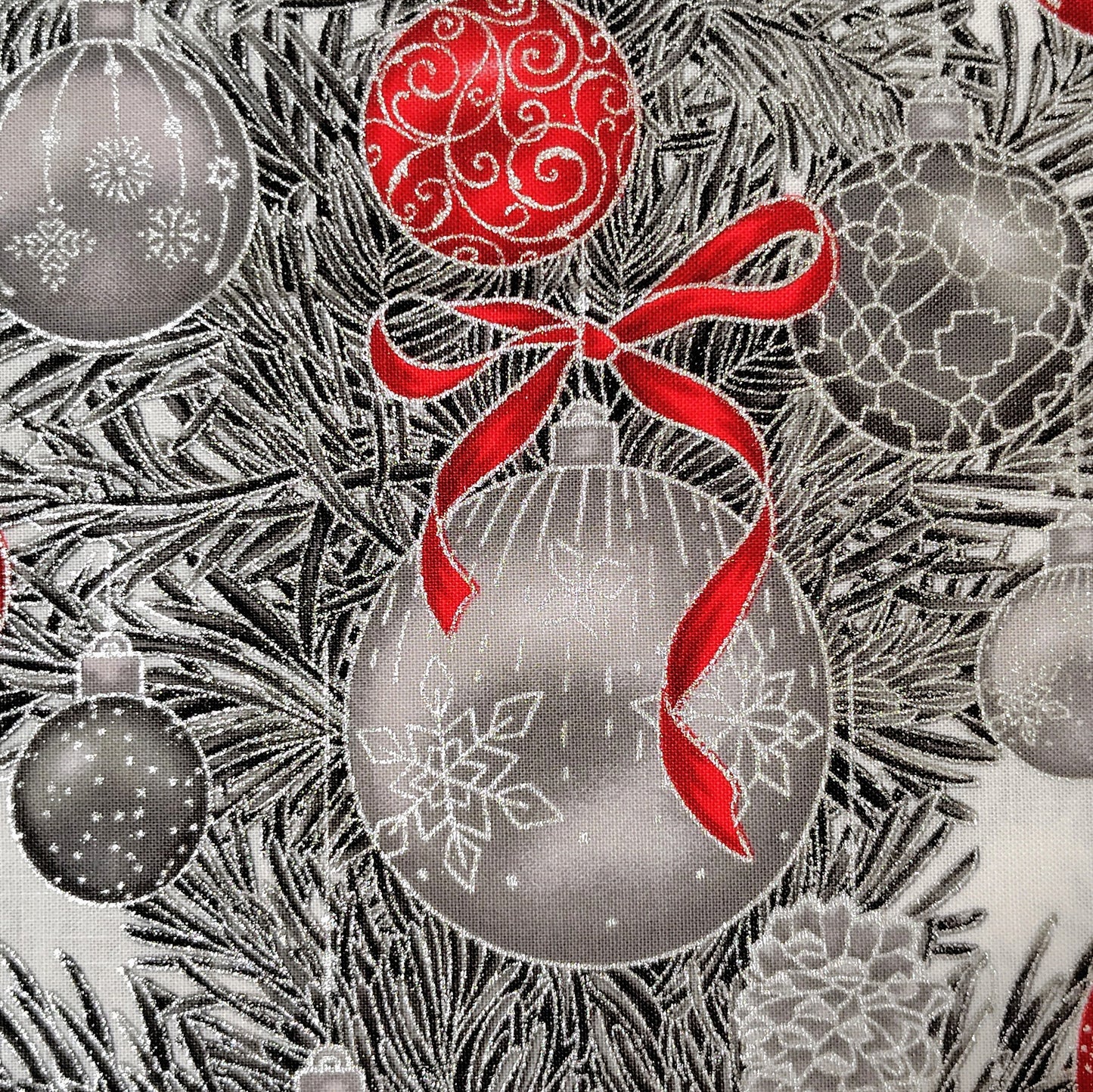 クリスマス装飾 壁掛け布 クリスマスツリー メタリックプリント Robert Kaufman Holiday Flourish アメリカ直輸入 パネル生地 60×110cm