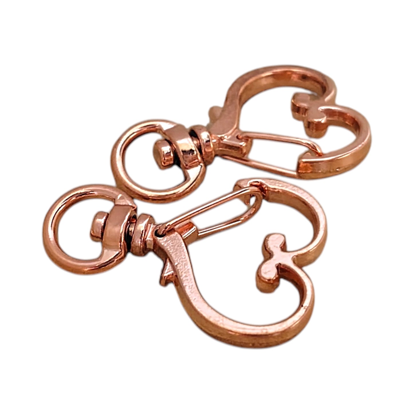 ハート型チャームナスカン（2個入）ピンクゴールド／ゴールド／ アンティーク／シルバー 約35mm