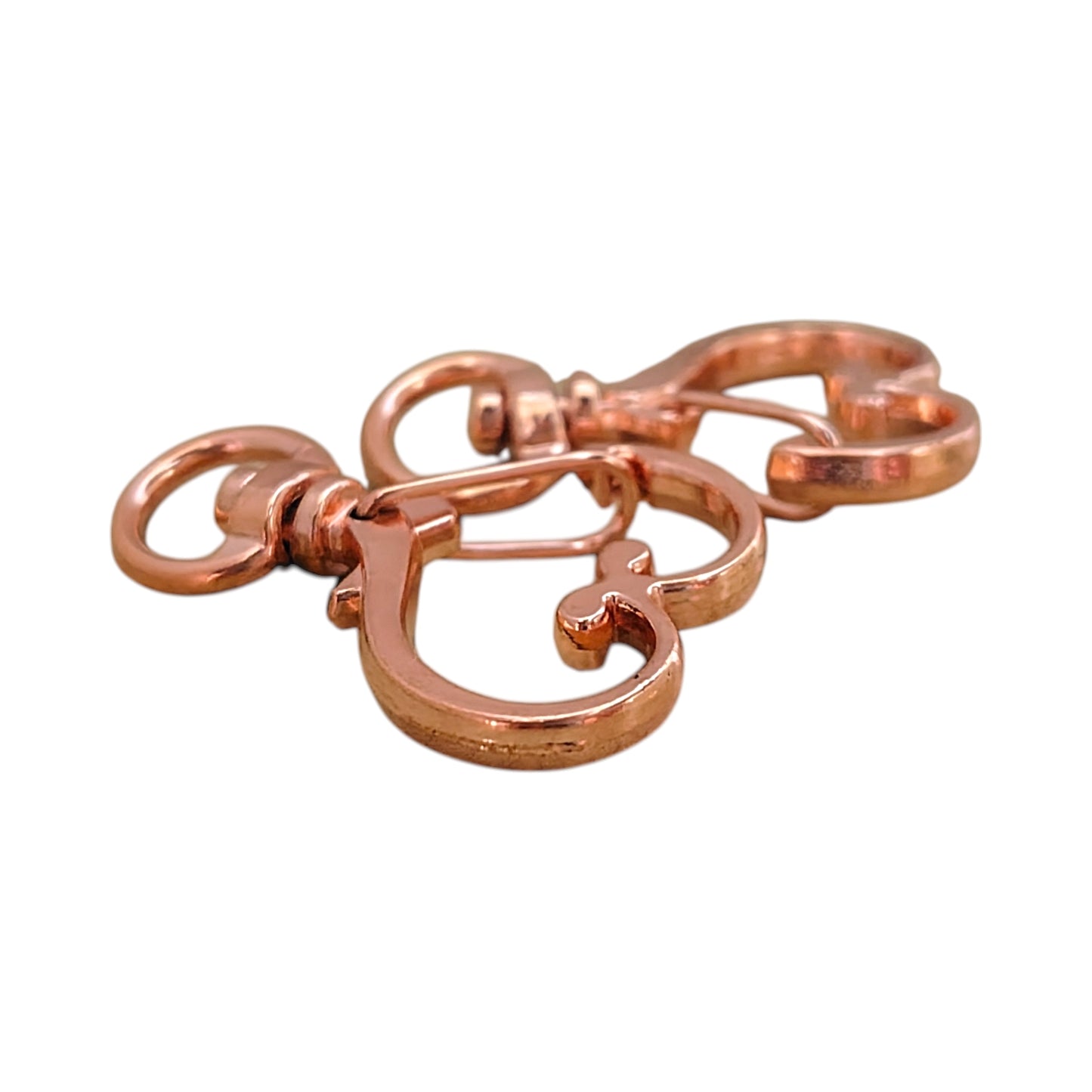 ハート型チャームナスカン（2個入）ピンクゴールド／ゴールド／ アンティーク／シルバー 約35mm