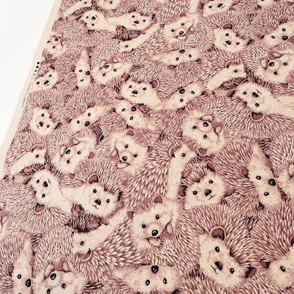 ハリネズミ柄 綿麻キャンバス生地｜30cm×110cm カットクロス