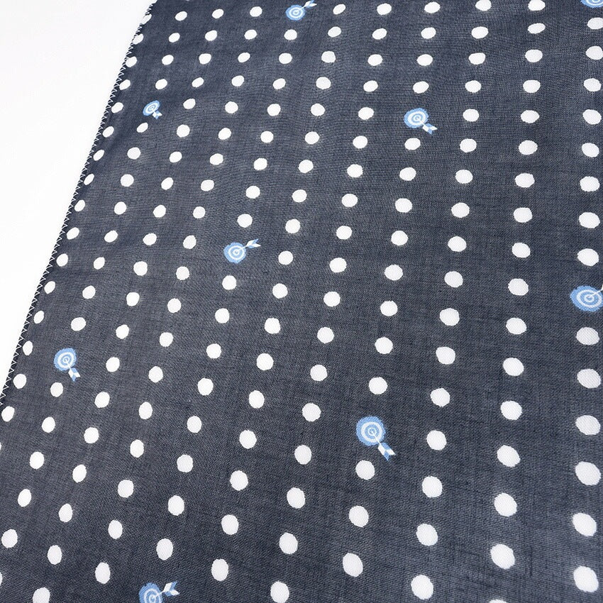 和ざらしガーゼ プリント二重ガーゼ手拭い〈豆絞り柄〉88×34cm カットクロス