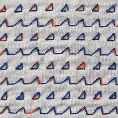 DARUMA (Daruma) Sashiko Thread (Fine) 2-Color Kasuri, Card-Wrapped, DRM2400-302, Senkou Hanabi (Sparkler)