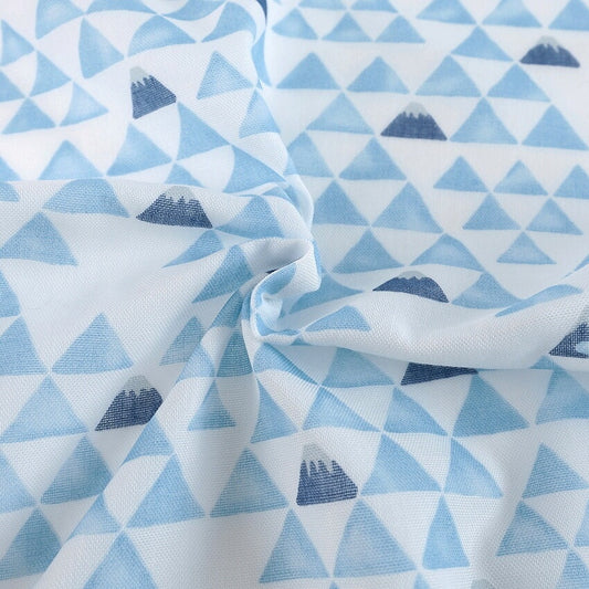 和ざらしガーゼ プリント二重ガーゼ手拭い〈うろこ富士柄〉88×34cm カットクロス