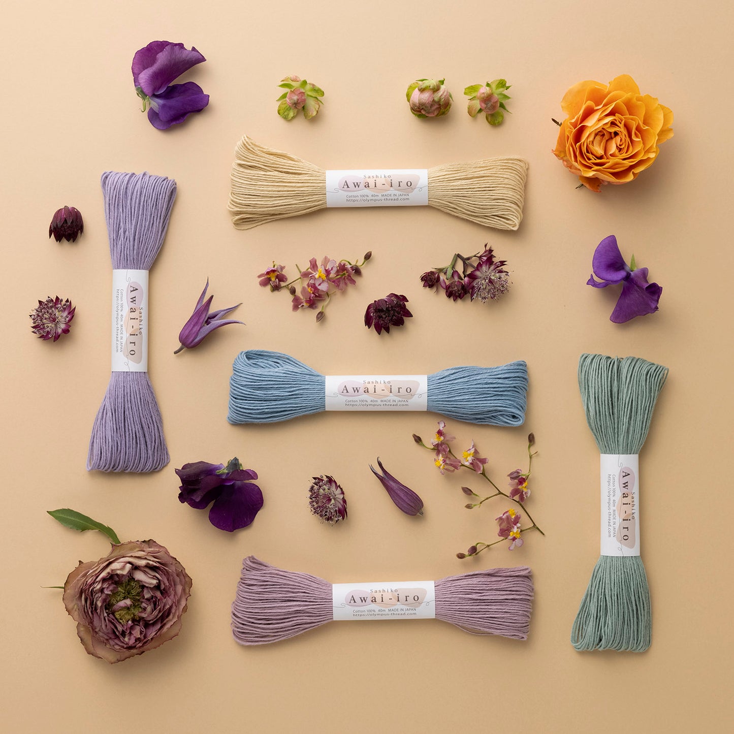 Olympus オリムパス 刺し子糸 Sashiko Awai-iro A8 Green Tea