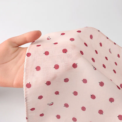 和ざらしガーゼ プリント二重ガーゼ手拭い〈りんご柄〉88×34cm カットクロス