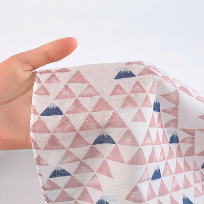 和ざらしガーゼ プリント二重ガーゼ手拭い〈うろこ富士柄〉88×34cm カットクロス