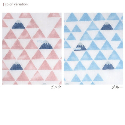 和ざらしガーゼ プリント二重ガーゼ手拭い〈うろこ富士柄〉88×34cm カットクロス
