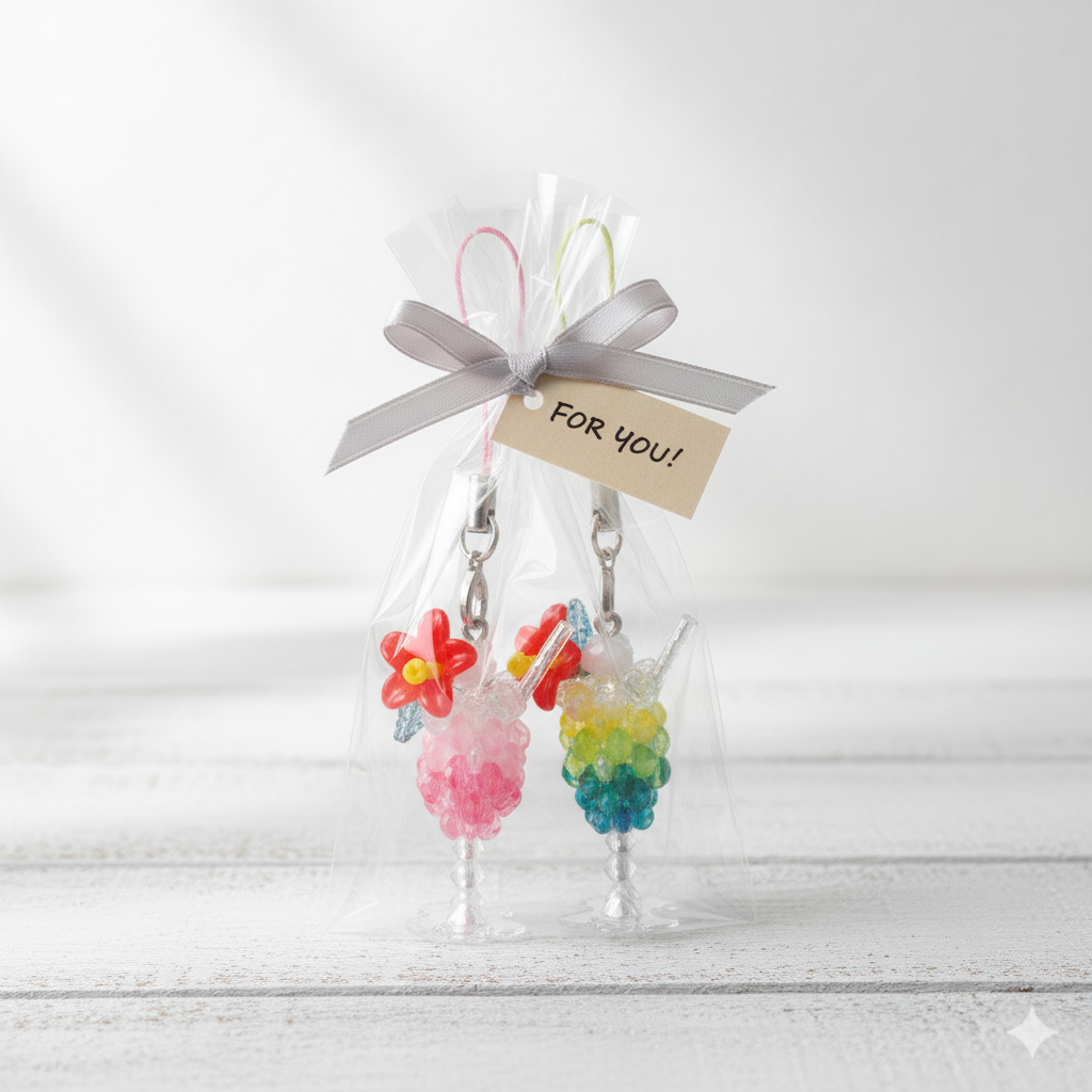 ハワイアン・カクテルのストラップのキット Col.A ピンクとグリーン 2個入り C-624