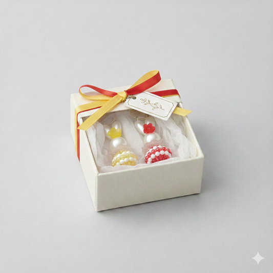 花うさのストラップのキット B/イエロー 赤 2個入り B-2208