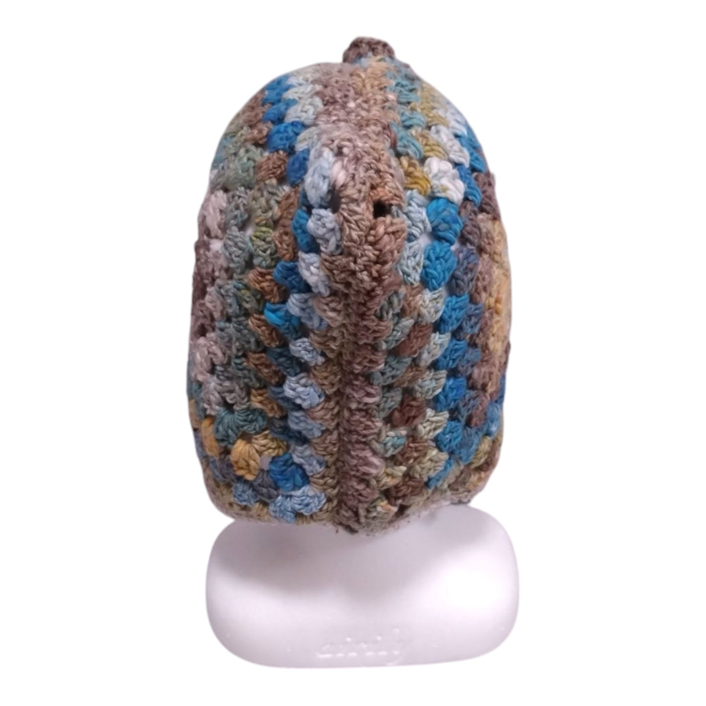 Handmade Granny Square Bonnet (Adult Size) – Cotton Silk Blend – Earth Tone Design – Made in Japan