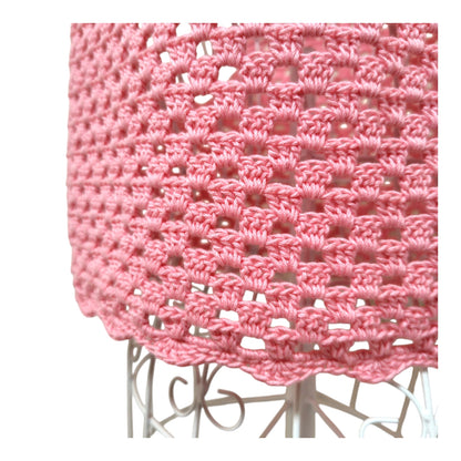 ハンドメイド クロッシェベスト（ピンクのグラニースクエア） レディース S〜M