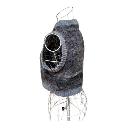 ハンドメイド クロッシェクロップドベスト（グレーメランジ／ウール・シルク・モヘア混） レディース S