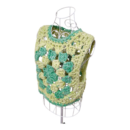 Handmade Crochet Granny Square Vest (100% Wool, Lime Green) Women's Sizes S-M