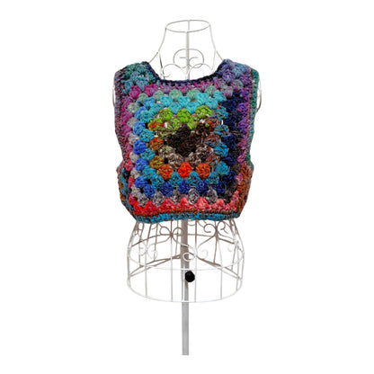 ハンドメイド クロッシェグラニースクエアベスト（100%ウール・マルチカラー） レディース S〜M