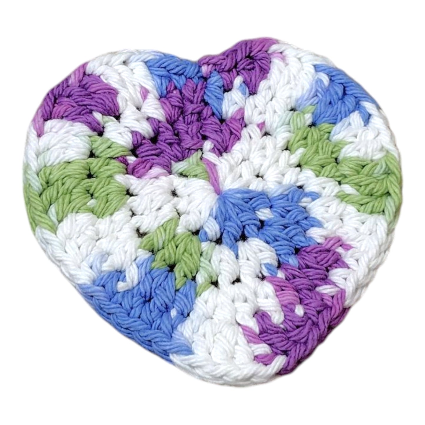 ハンドメイド・ハート型コースター 4枚セット — 綿100%・洗濯可・約10cm