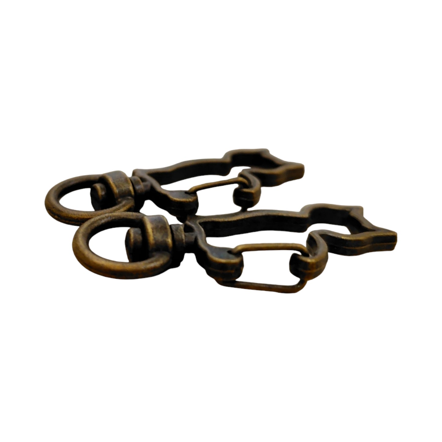 ねこ型チャームナスカン（2個入）ピンクゴールド／ゴールド／ アンティーク／シルバー 約40mm