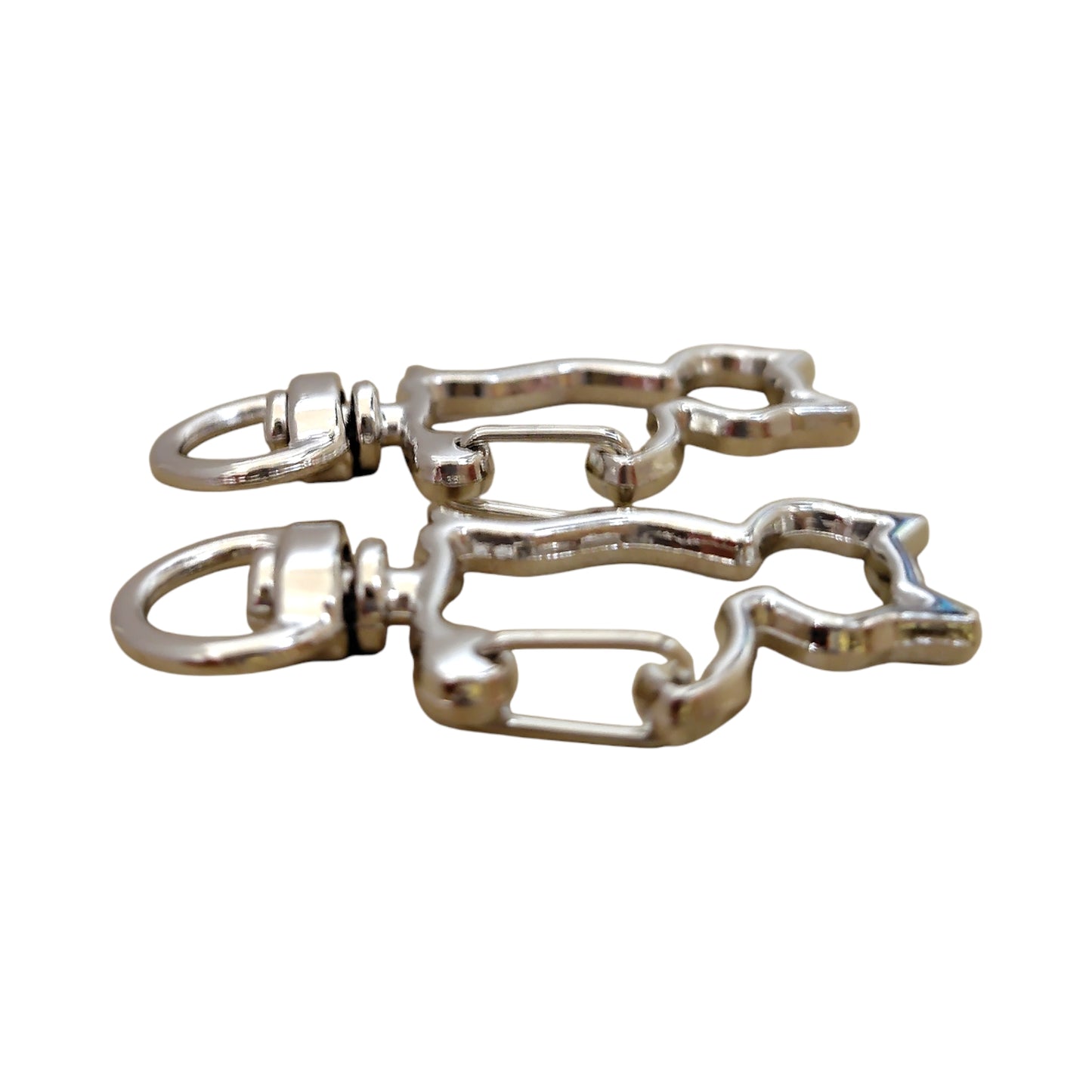 ねこ型チャームナスカン（2個入）ピンクゴールド／ゴールド／ アンティーク／シルバー 約40mm