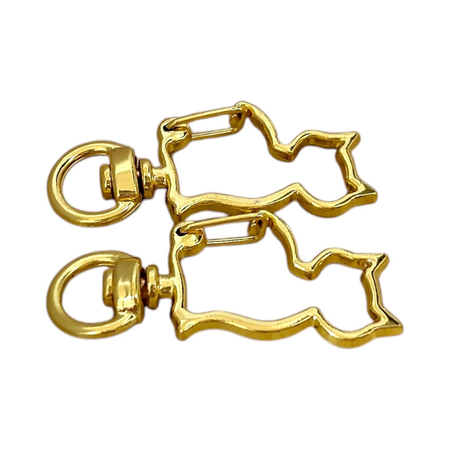 ねこ型チャームナスカン（2個入）ピンクゴールド／ゴールド／ アンティーク／シルバー 約40mm