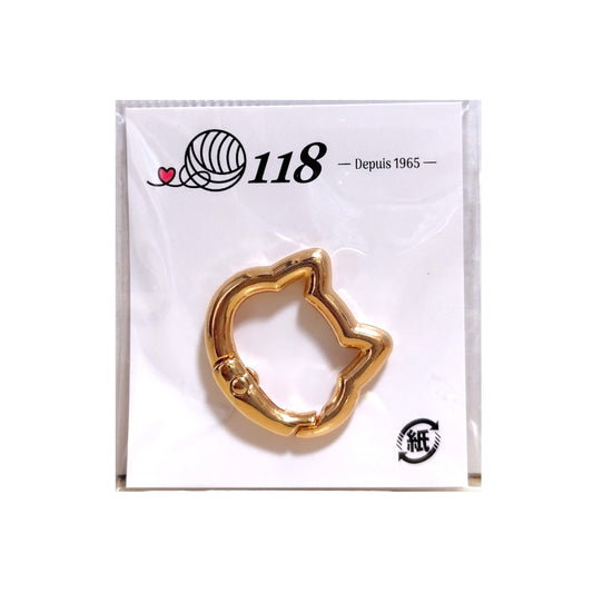 ねこ型カラビナ  ゴールド/シルバー/ブラック 約25mm